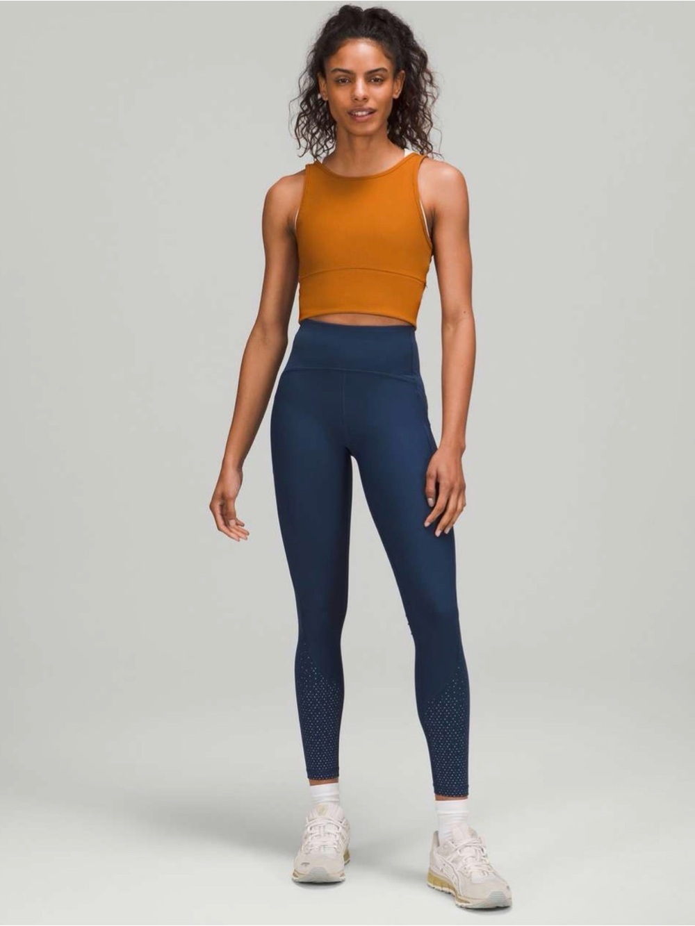 Lululemon Power Pivot Ribbed Tank Top in
Butternut Brown